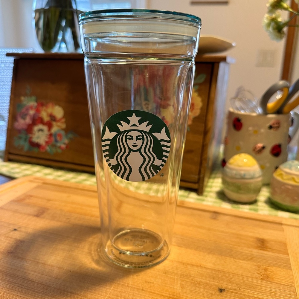 Starbucks Clear Glass Tumbler with Green Logo